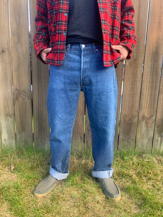 Vintage Levi's W34 X L30 501 1980's Original Riveted Blue Denim