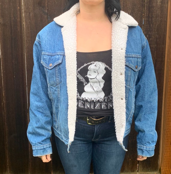 Vintage Levi's Blue Denim Jean Jacket Western Button up Synthetic