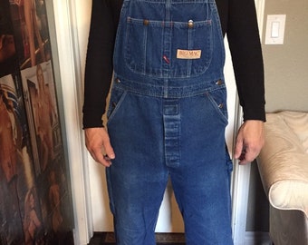 Vintage Big Mac Square Bak Overalls Medium Blue Denim Jeans