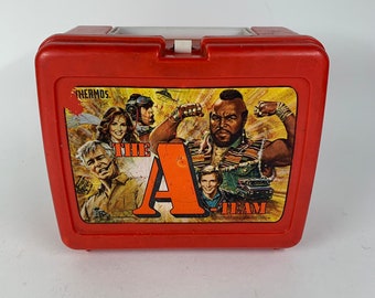 Boîte à lunch thermos en plastique rouge The A-Team Retro