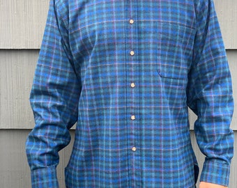 Pendleton Vintage Button Up Blur Woll kariertes Shirt Gr. L