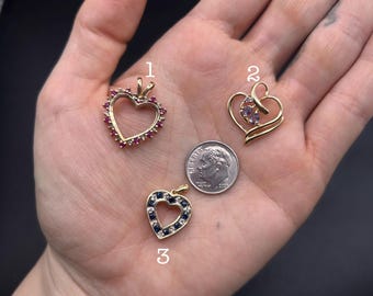 Estate Stackable 10k Gold Mixed Diamond Pendants Charms - 4/16 - LOT M