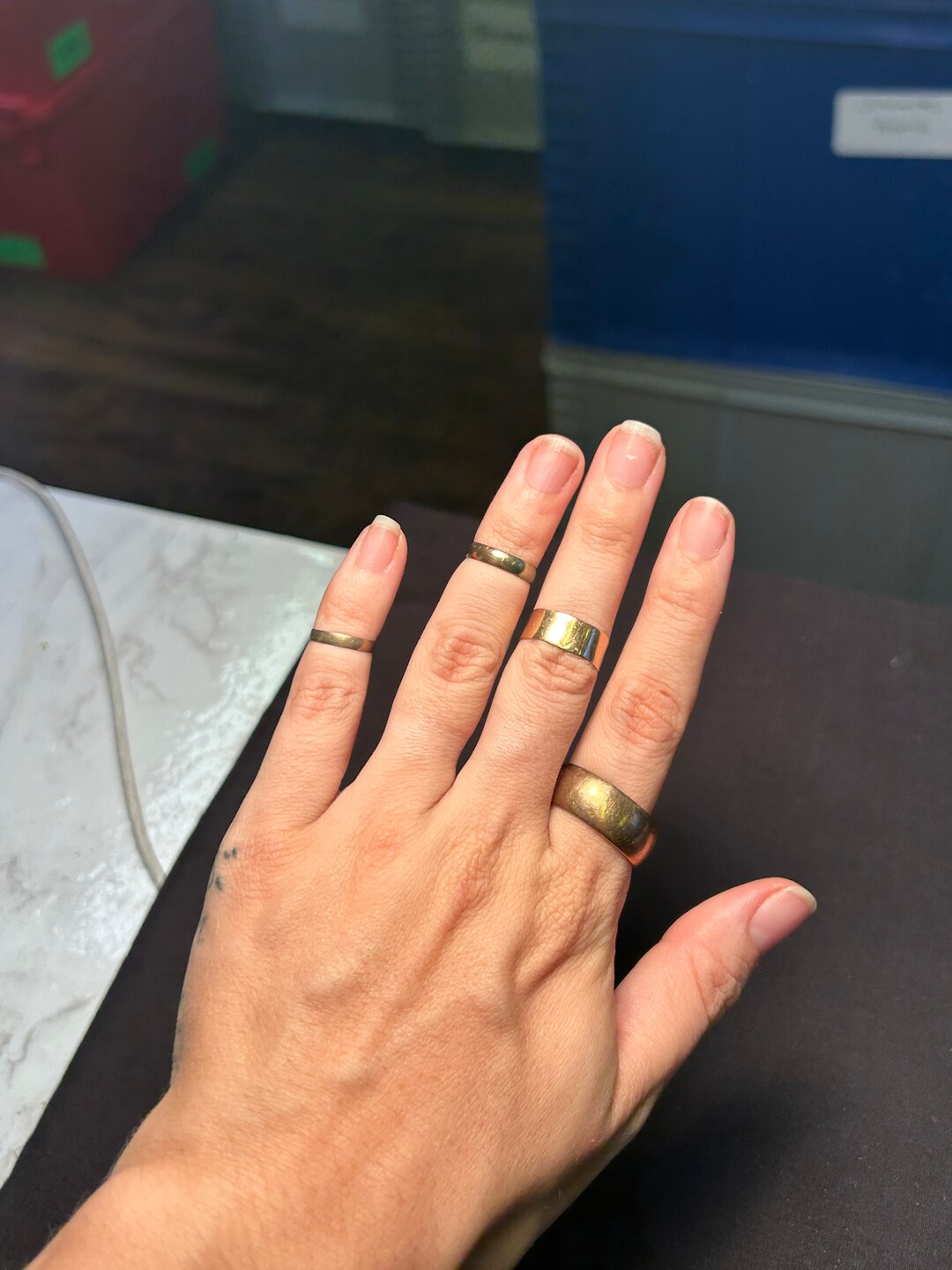 Estate Stackable 9ct Gold Mixed Rings Bands 9/8 LOT FF - Etsy
