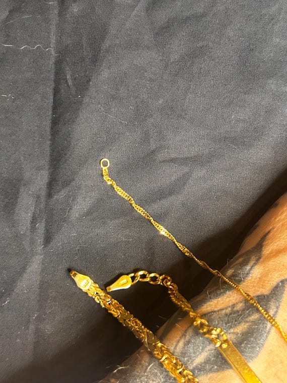 Estate Stackable 18k Gold Mixed Link Bracelets - … - image 7