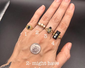 Estate Stackable 10k Gold Mixed Rings Bands - 5/13 - LOT O
