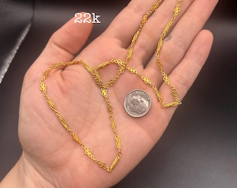 Estate Stackable 22k Gold Mixed Chains Necklaces - 5/22 - LOT G