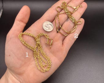Estate Stackable 14k Gold Mixed Chains Necklaces - 4/20 - LOT F