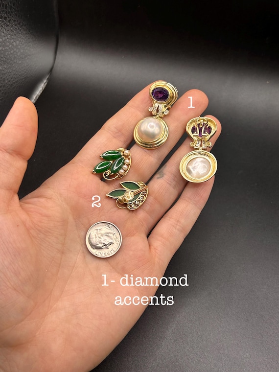 Estate Stackable 14k Gold Mixed Chains Necklaces … - image 1