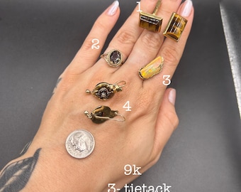 Estate Stackable 9k Gold Mixed Charms Pendants - 6/2 - LOT H