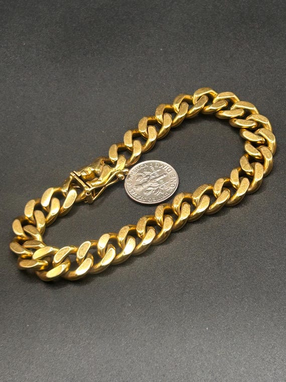 Estate Stackable 18k Gold SOLID Gold Link Bracele… - image 10
