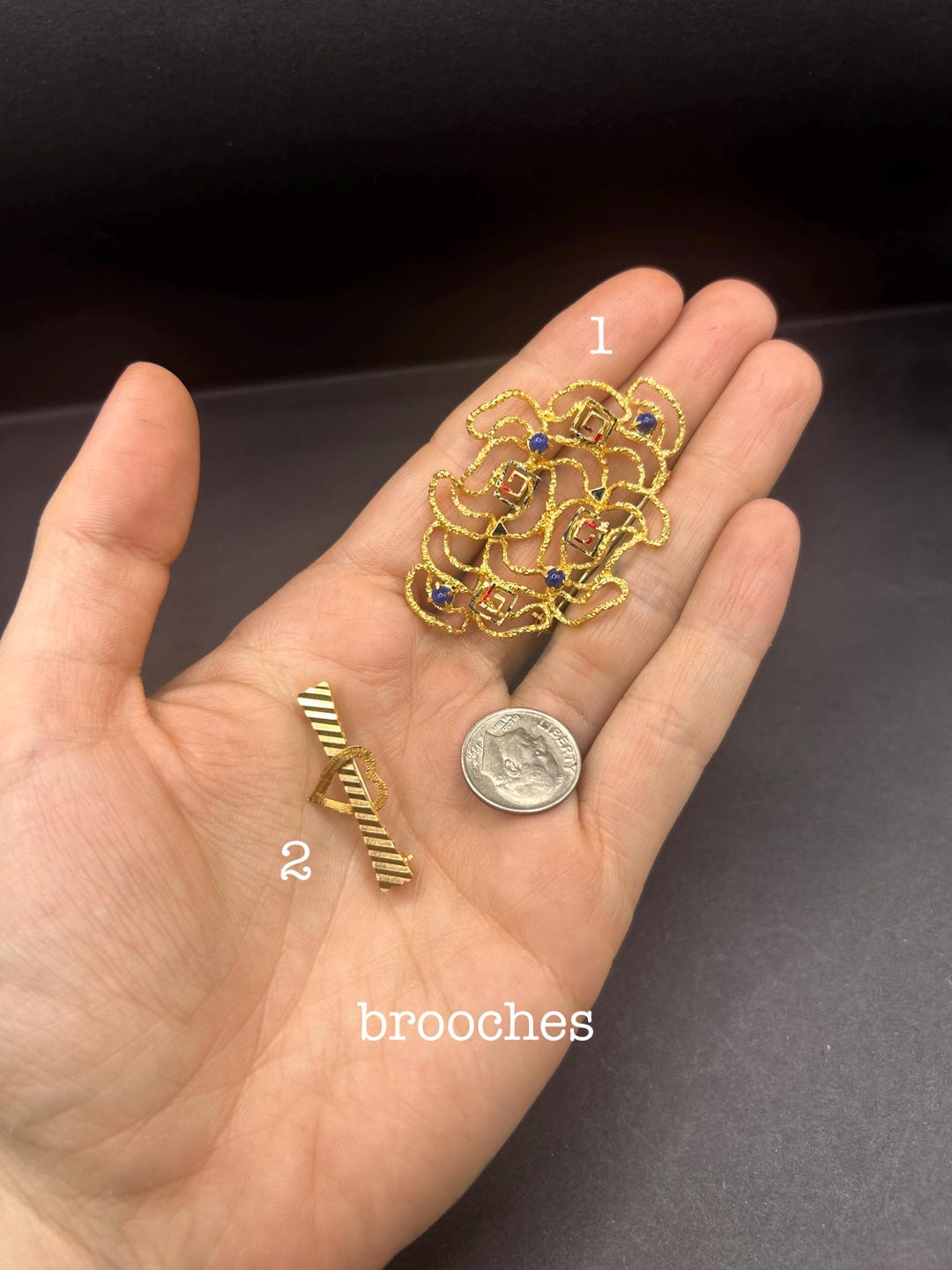 Estate Stackable 18k Gold Mixed Stick Pins Brooches - 5/14/25 - LOT M ...