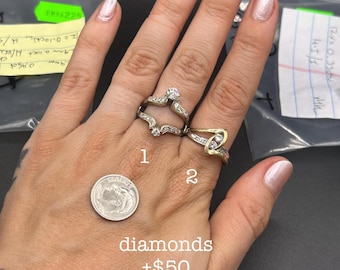 Estate Stackable 10k Gold Mixed Diamond Rings Bands - 6/2 - LOT K
