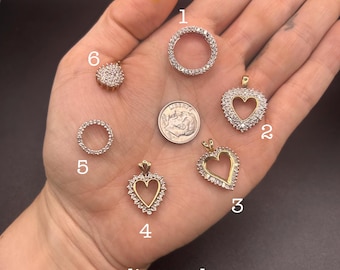 Estate Stackable 10k Gold Mixed Diamond Charms Bands- 3/27/26 - LOT KK