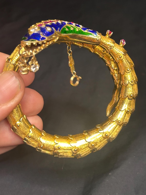 Estate Stackable 14k Gold Mixed Bangle Bracelet  … - image 9