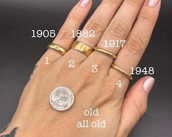 Estate Stackable 18k Gold Mixed Antique Rings Bands - 6/4 - LOT T