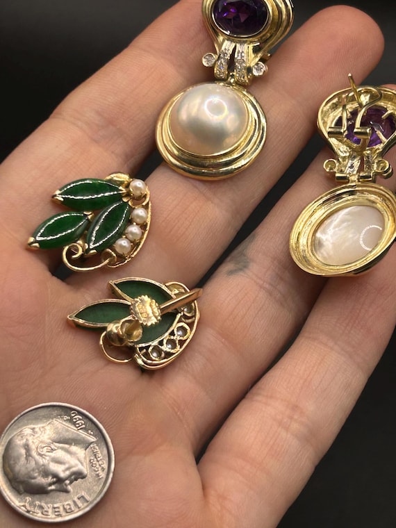 Estate Stackable 14k Gold Mixed Chains Necklaces … - image 7