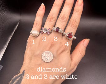 Estate Stackable 14k Gold Mixed Diamond Rings Bands- 3/27/26 - LOT X