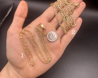 Estate Stackable 14k Gold Mixed Chains Necklaces - 4/21 - LOT C