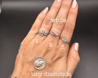 Estate Stackable 10k Gold Mixed Diamond Rings Bands - 5/29 - LOT R
