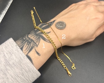 Estate Stackable 14k Gold Mixed Chain Link Bracelets - 3/27/26 - LOT E