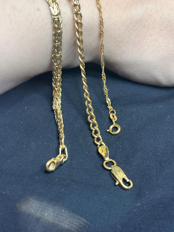 Estate Stackable 18k Gold Mixed Link Bracelets - … - image 10
