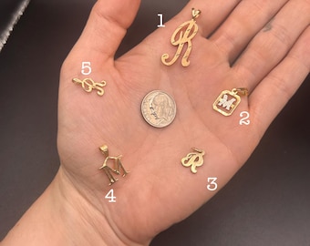 Estate Stackable 14k Gold Mixed Pendants Charms - 5/22 - LOT X