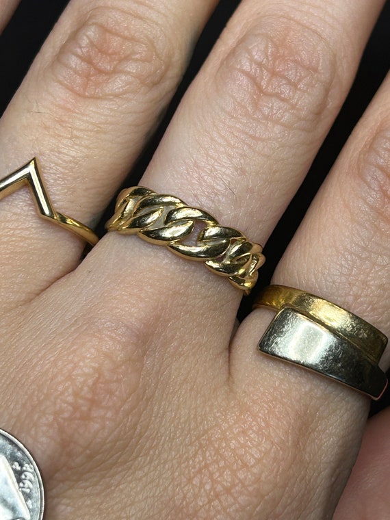 Estate Stackable 14k Gold Mixed Rings Bands - 4/2… - image 7