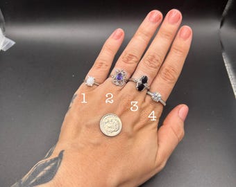 Estate Stackable 10k Gold Diamond Rings Bands - 6/10 - LOT R