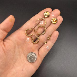 Estate Stackable 14k Gold Mixed Earrings Dangles Studs - 4/15 - LOT E