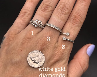 Estate Stackable 10k Gold Mixed Diamond Rings Bands - 5/27 - LOT Q