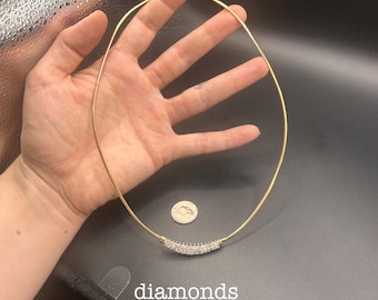 Estate Stackable 14k Gold Diamond Necklace Chain - 5/22 - LOT E