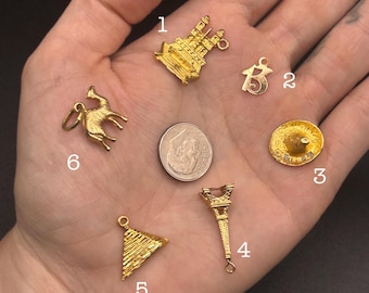 Estate Stackable 18k Gold Mixed Pendants Charms - 5/12 - LOT H