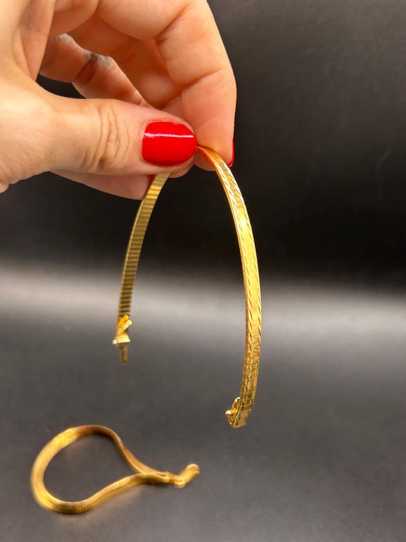 Estate Stackable 14k Gold Mixed Link Bracelets - … - image 10