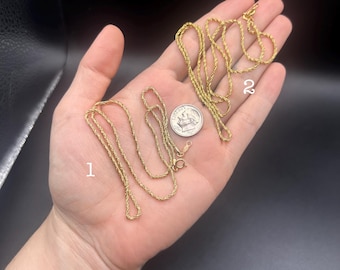 Estate Stackable 14k Gold Mixed Chains Necklaces - 5/22 - LOT F