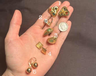 Estate Stackable 14k Gold Mixed Hoop Stud Dangle Earrings - 4/17/24 - LOT P