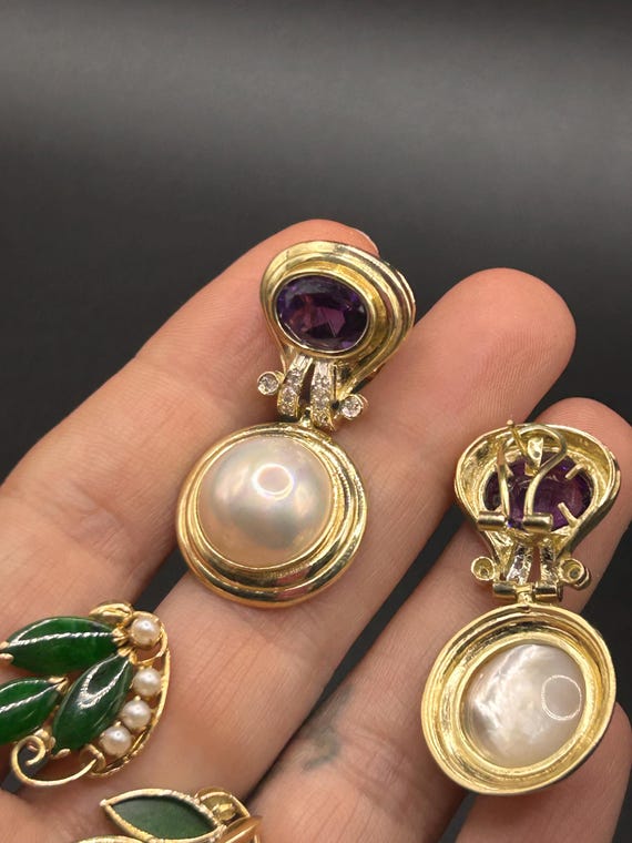 Estate Stackable 14k Gold Mixed Chains Necklaces … - image 5