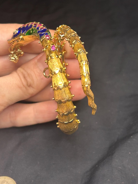 Estate Stackable 14k Gold Mixed Bangle Bracelet  … - image 10