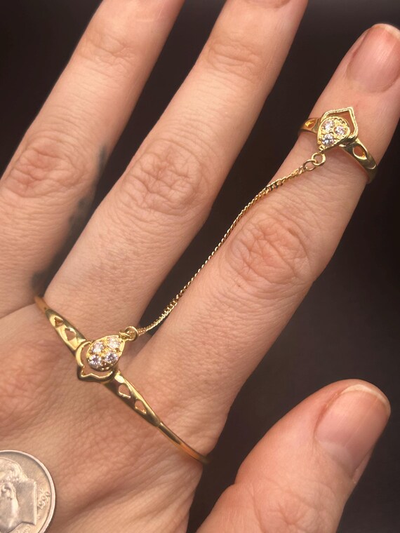 Estate Stackable 18k Gold Mixed Bangle Ring Set -… - image 7