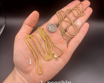 Estate Stackable 14k Gold Mixed Necklaces Chains - 5/22 - LOT D