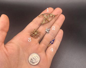 Estate Stackable 10k Gold Mixed Stick Pins Brooches - 3/24/26 - LOT K
