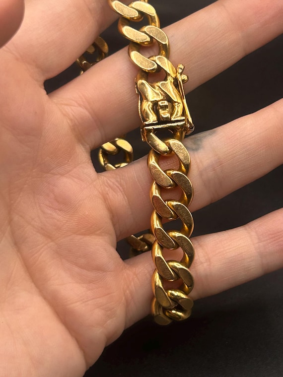 Estate Stackable 18k Gold SOLID Gold Link Bracele… - image 8