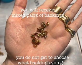 Estate Used 14k Gold Mixed Pairs of Earrings Backs by Weight - Select Your Weight