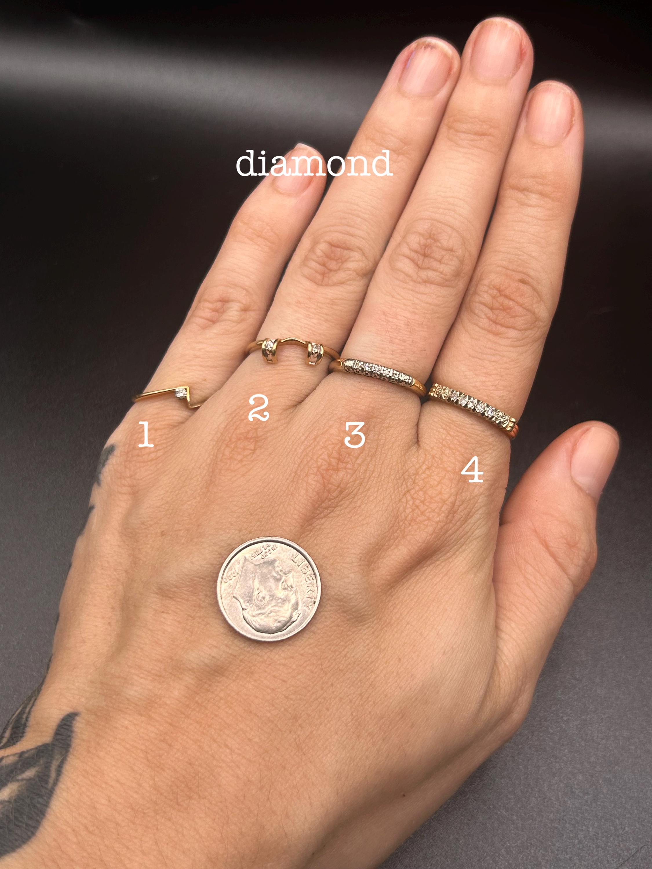 Estate Stackable 14k Diamond Gold Mixed Rings Bands - 7/3/25 - LOT Z