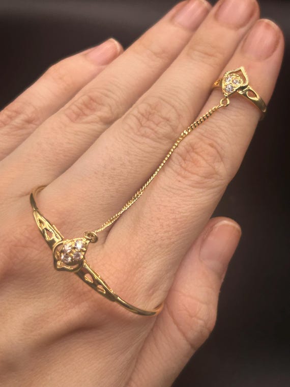 Estate Stackable 18k Gold Mixed Bangle Ring Set -… - image 11