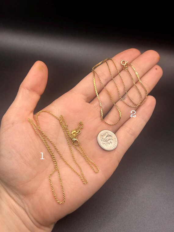Estate Stackable 14k Gold Mixed Chains Necklaces - 4/9 - LOT A