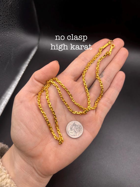 Estate Stackable 22k Gold Mixed Chains Necklaces … - image 1