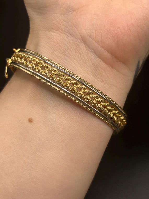 Estate Stackable 10k Gold Mixed Bangle Bracelets … - image 8