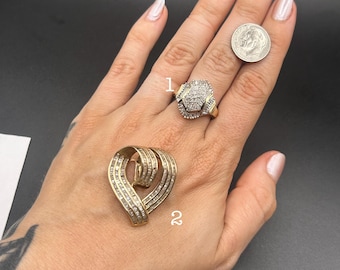 Estate Stackable 10k Gold Mixed Diamond Lot - 6/2 - LOT G