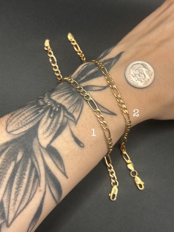 Estate Stackable 14k Gold Mixed Chain Link Bracelets - 4/9 - LOT J