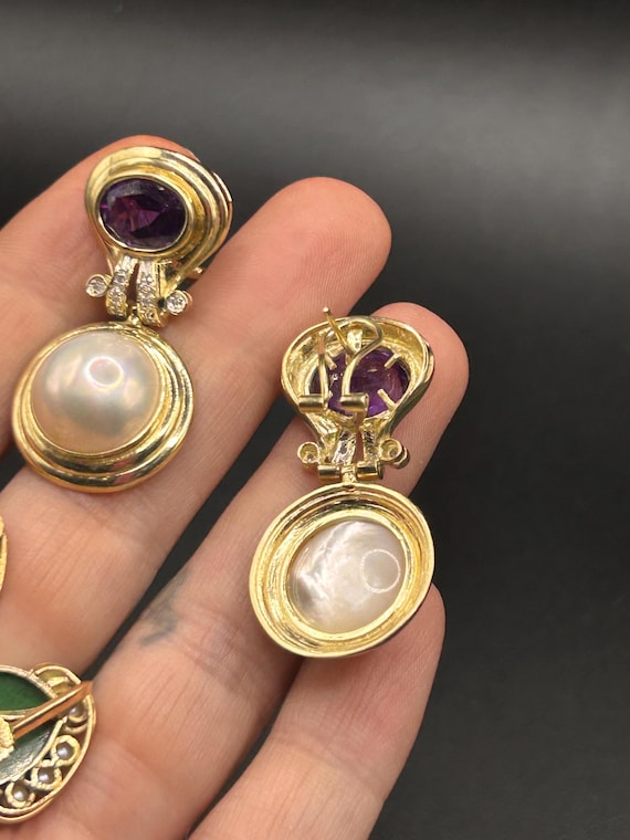 Estate Stackable 14k Gold Mixed Chains Necklaces … - image 6